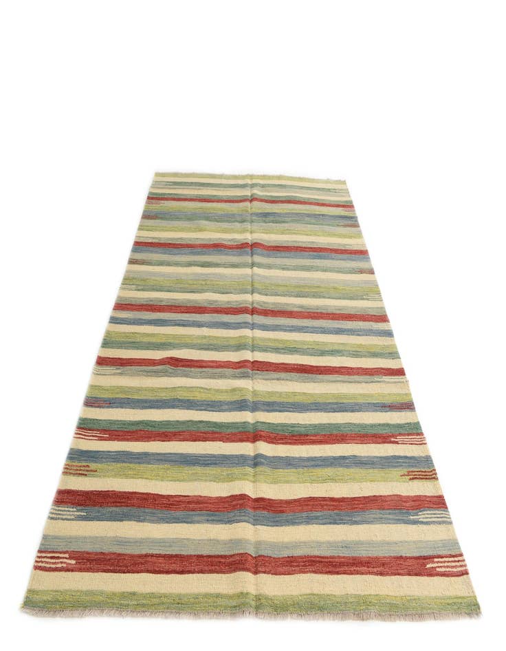 Detail image of  5' 9 x 8' 1  Hand Woven Kilim Modern Wool Rug