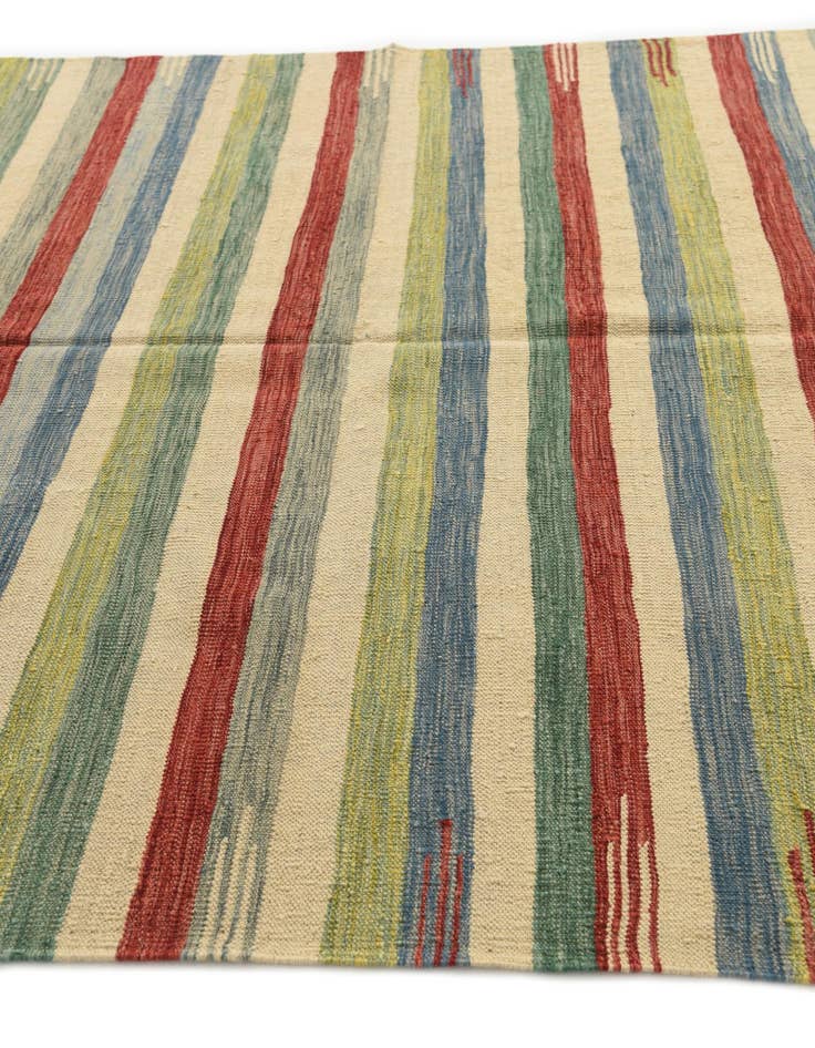 Detail image of  5' 9 x 8' 1  Hand Woven Kilim Modern Wool Rug