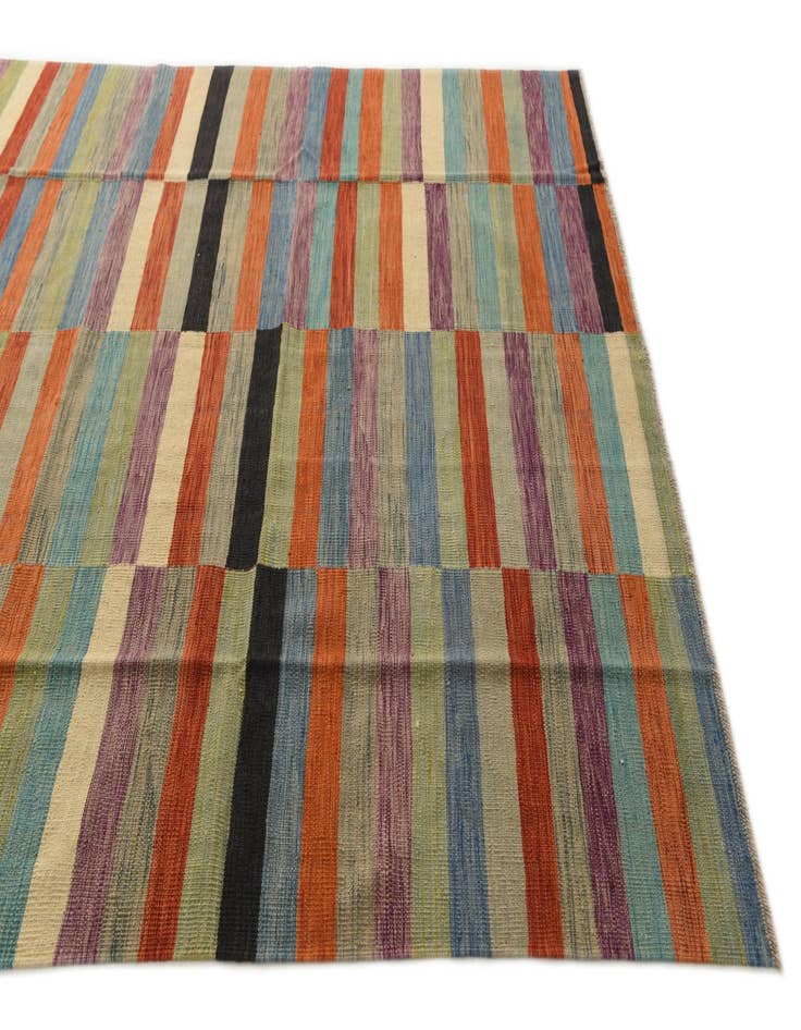 Detail image of  6' 4 x 9' 8  Hand Woven Kilim Modern Wool Rug