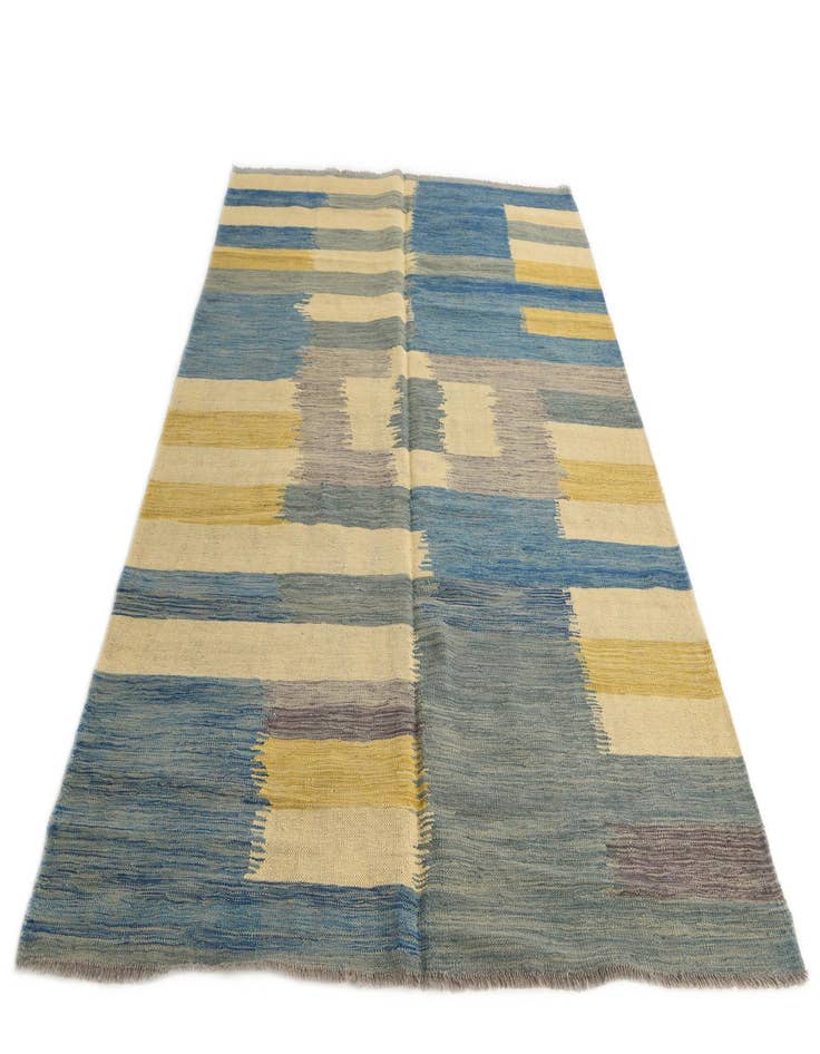 Detail image of  5' 8 x 7' 9  Hand Woven Kilim Modern Wool Rug
