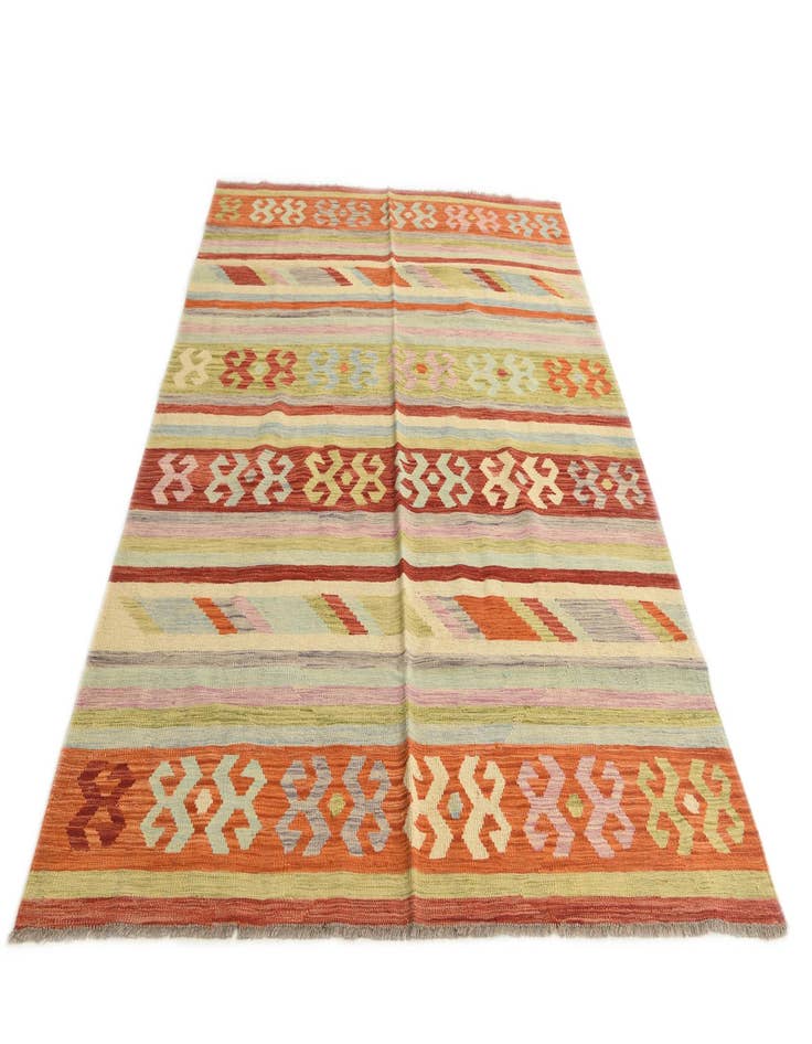 Detail image of  5' 10 x 8'  Hand Woven Kilim Modern Wool Rug