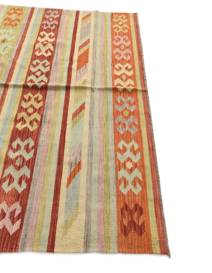 Detail image of  5' 10 x 8'  Hand Woven Kilim Modern Wool Rug