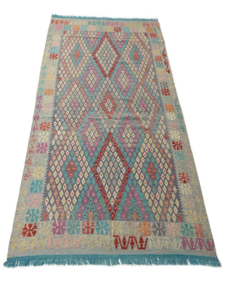 Detail image of  7' x 9' 7  Hand Woven Kilim Modern Wool Rug