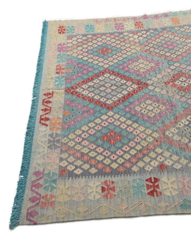 Detail image of  7' x 9' 7  Hand Woven Kilim Modern Wool Rug