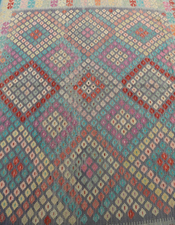 Detail image of  7' x 9' 7  Hand Woven Kilim Modern Wool Rug