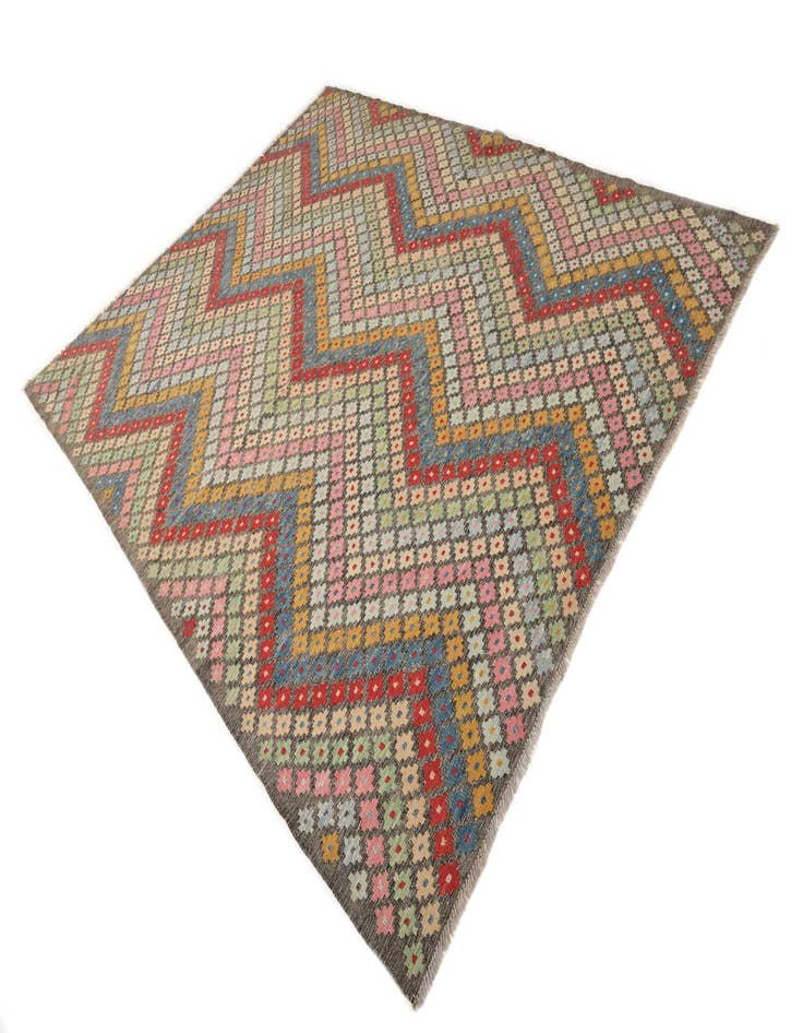 Detail image of  7' 2 x 9' 3  Hand Woven Kilim Modern Wool Rug