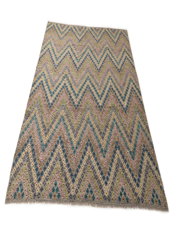 Detail image of  9' x 11' 3  Hand Woven Kilim Modern Wool Rug