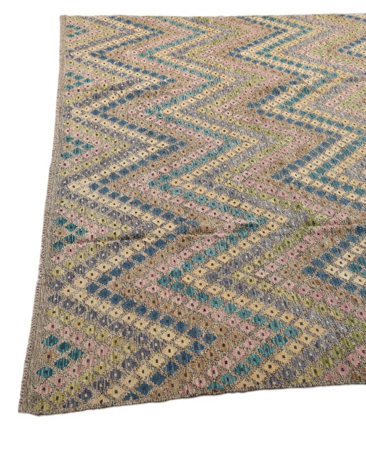 Detail image of  9' x 11' 3  Hand Woven Kilim Modern Wool Rug