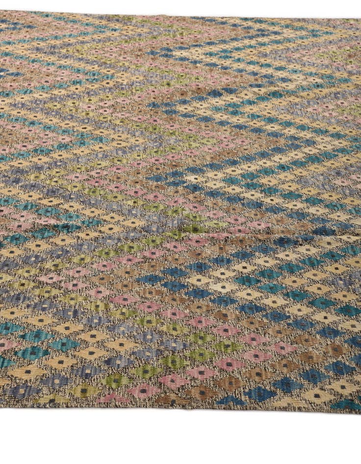 Detail image of  9' x 11' 3  Hand Woven Kilim Modern Wool Rug