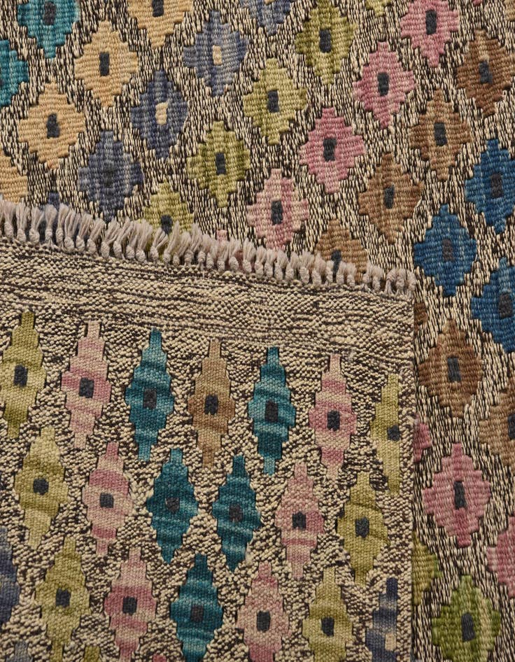 Detail image of  9' x 11' 3  Hand Woven Kilim Modern Wool Rug