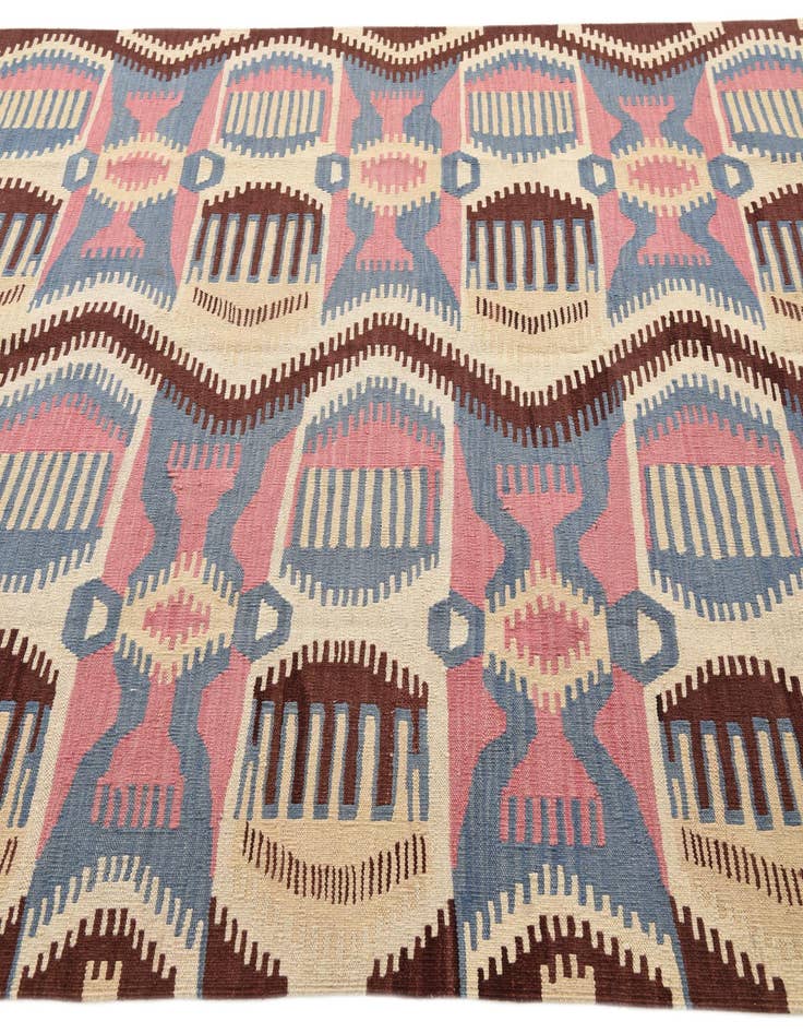 Detail image of  6' x 8' 2  Hand Woven Kilim Modern Wool Rug