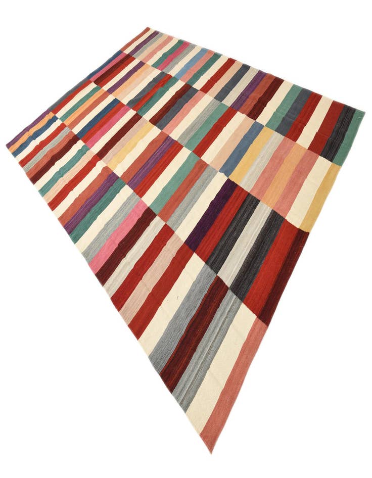 Detail image of  8' 2 x 11' 5  Hand Woven Kilim Modern Wool Rug