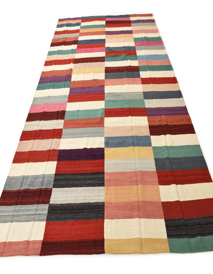 Detail image of  8' 2 x 11' 5  Hand Woven Kilim Modern Wool Rug