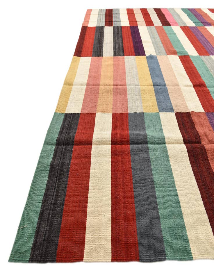 Detail image of  8' 2 x 11' 5  Hand Woven Kilim Modern Wool Rug