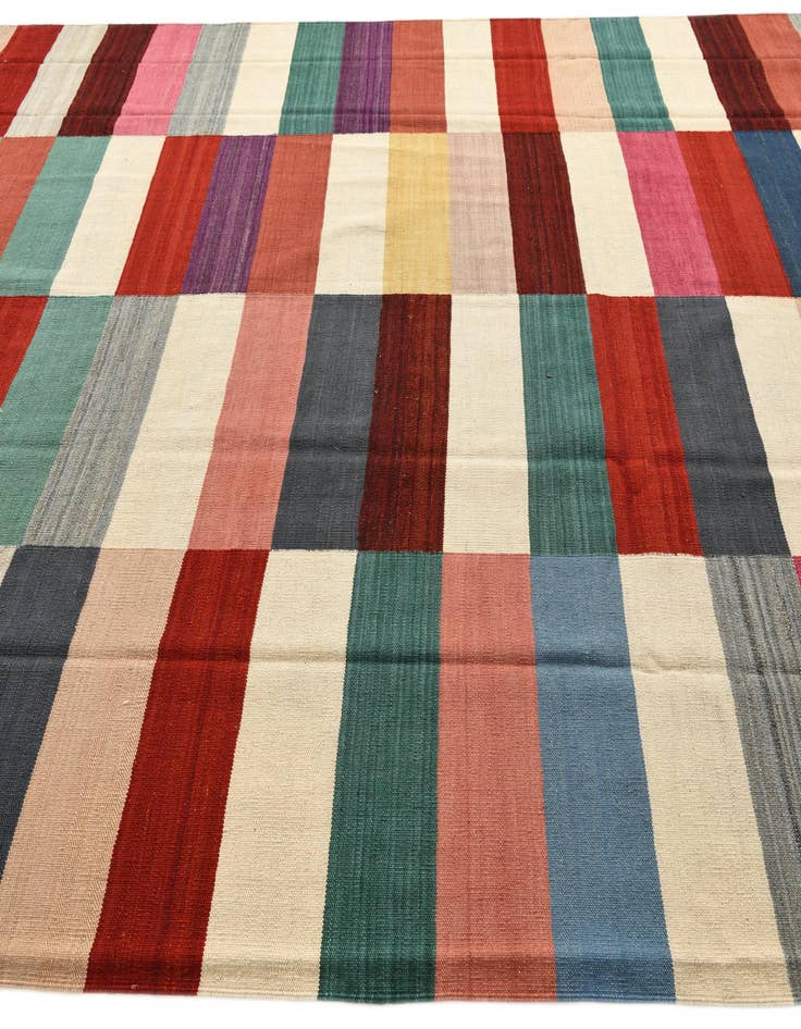 Detail image of  8' 2 x 11' 5  Hand Woven Kilim Modern Wool Rug