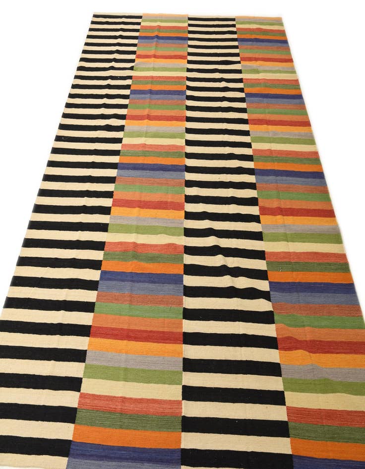 Detail image of  9' 9 x 12' 11  Hand Woven Kilim Modern Wool Rug