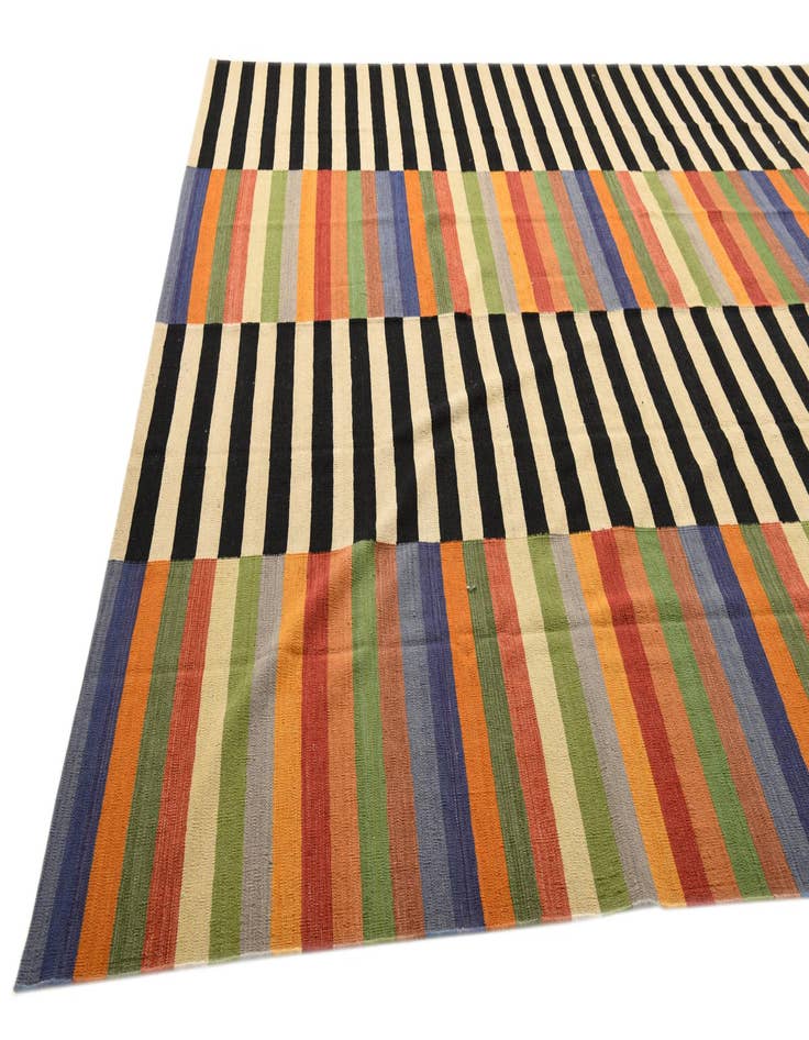 Detail image of  9' 9 x 12' 11  Hand Woven Kilim Modern Wool Rug