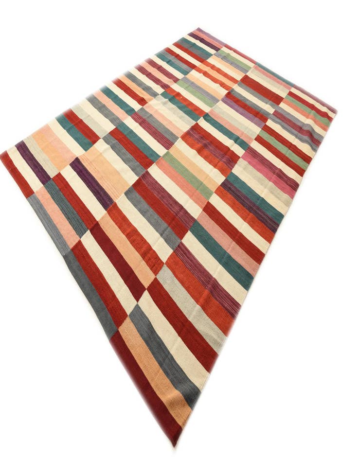 Detail image of  8' 2 x 11' 5  Hand Woven Kilim Modern Wool Rug