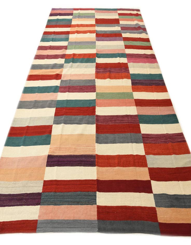 Detail image of  8' 2 x 11' 5  Hand Woven Kilim Modern Wool Rug