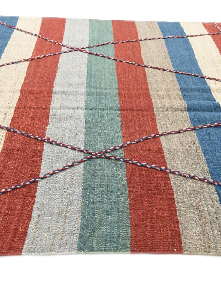 Detail image of  6' 3 x 10'  Hand Woven Kilim Modern Wool Rug