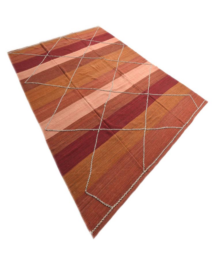 Detail image of  10' 1 x 12' 9  Hand Woven Kilim Modern Wool Rug