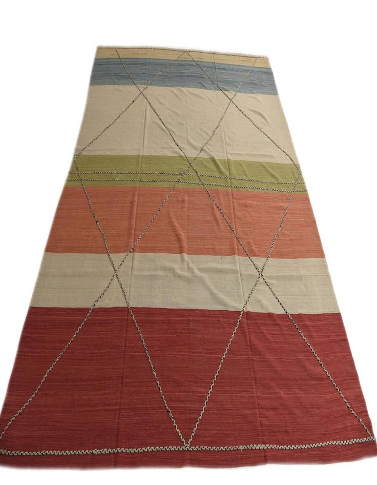 Detail image of  10' x 12' 9  Hand Woven Kilim Modern Wool Rug