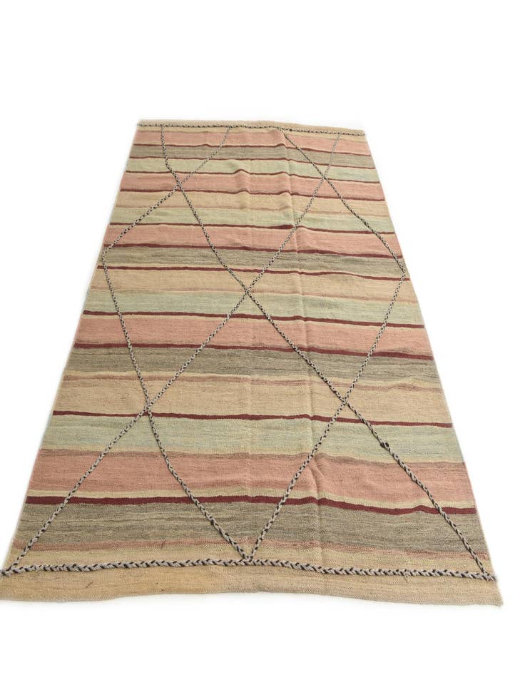 Detail image of  5' 9 x 8' 4  Hand Woven Kilim Modern Wool Rug