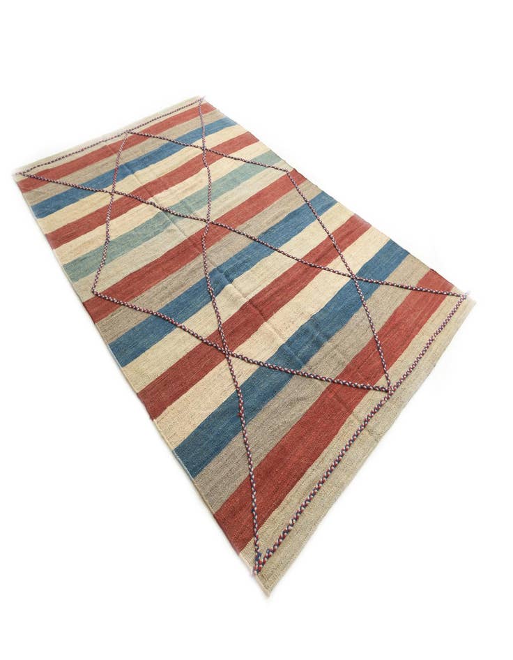 Detail image of  6' 3 x 9' 9  Hand Woven Kilim Modern Wool Rug