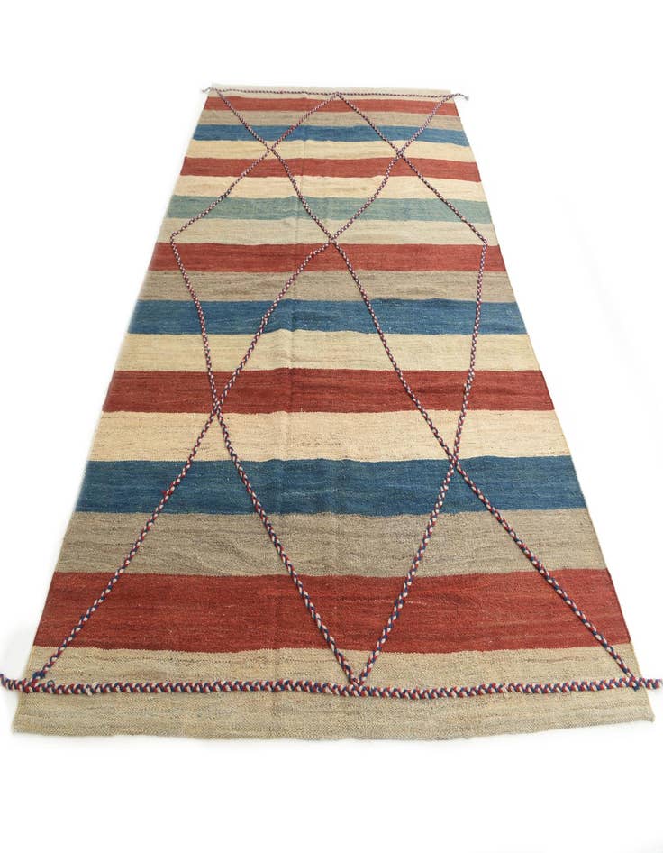 Detail image of  6' 3 x 9' 9  Hand Woven Kilim Modern Wool Rug