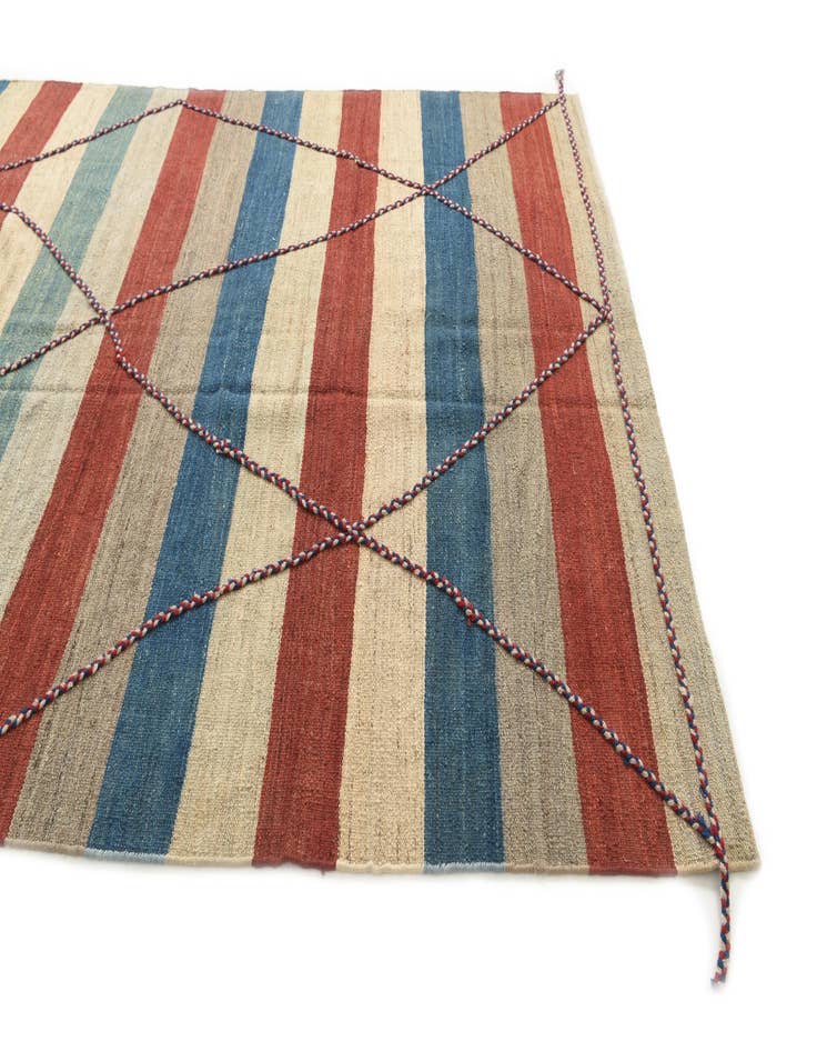 Detail image of  6' 3 x 9' 9  Hand Woven Kilim Modern Wool Rug