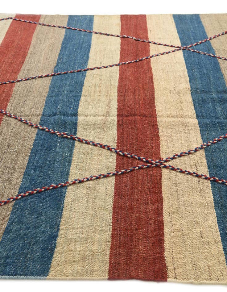 Detail image of  6' 3 x 9' 9  Hand Woven Kilim Modern Wool Rug