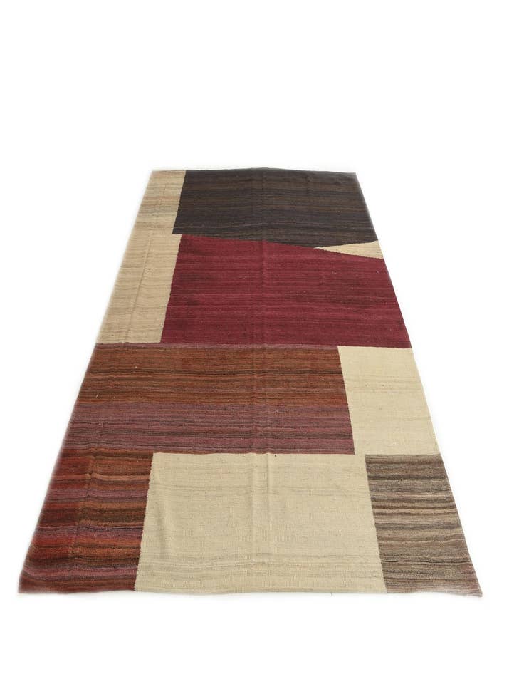 Detail image of  6' x 8'  Hand Woven Kilim Modern Wool Rug