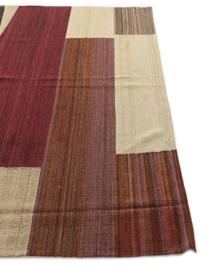 Detail image of  6' x 8'  Hand Woven Kilim Modern Wool Rug