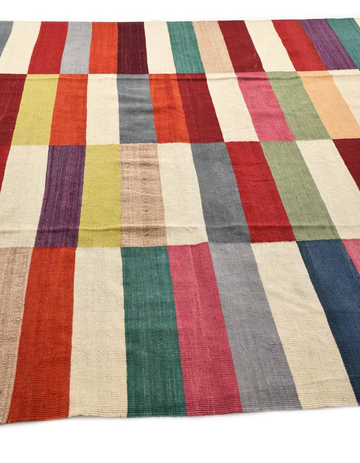 Detail image of  8' 2 x 11' 4  Hand Woven Kilim Modern Wool Rug