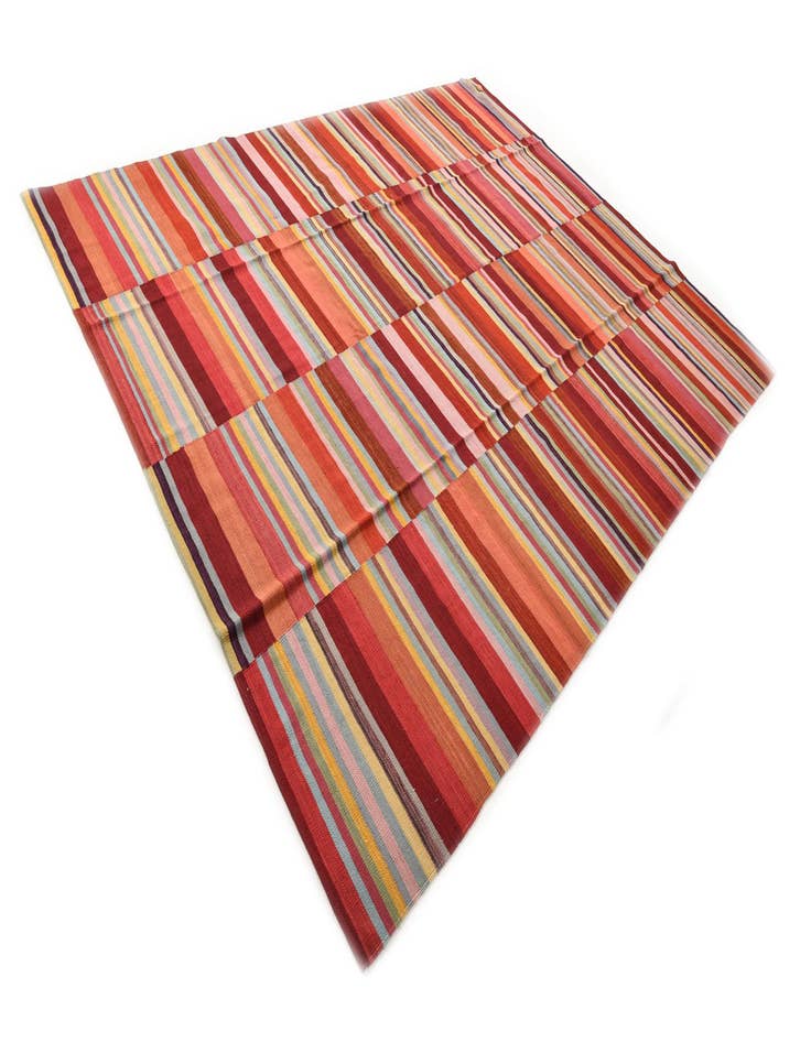 Detail image of  8' 7 x 11' 4  Hand Woven Kilim Modern Wool Rug