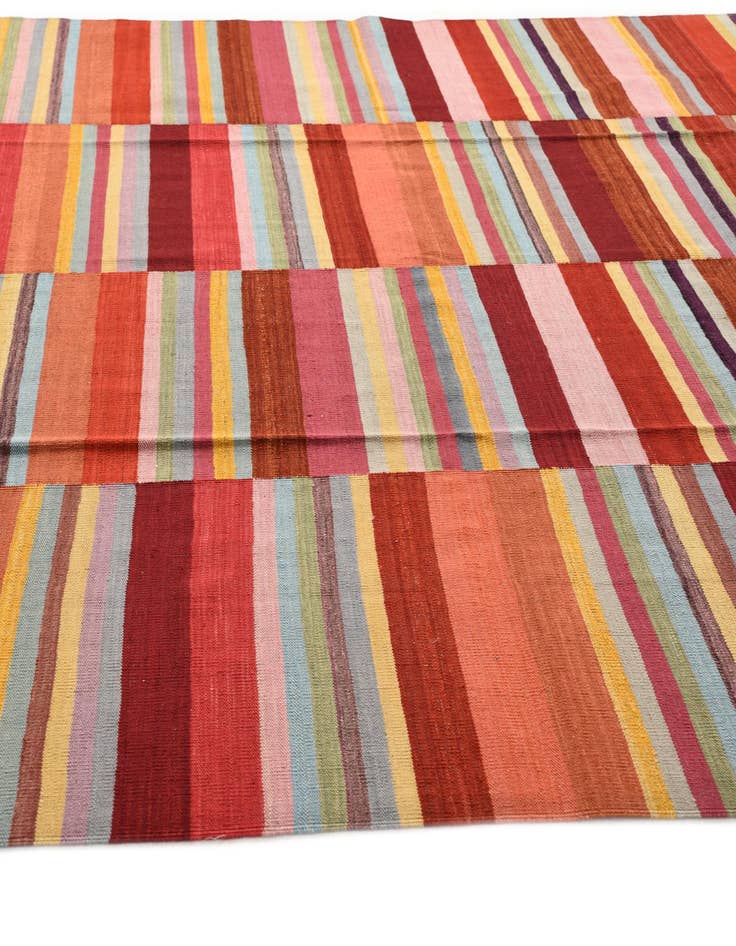Detail image of  8' 7 x 11' 4  Hand Woven Kilim Modern Wool Rug