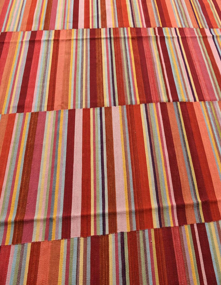 Detail image of  8' 7 x 11' 4  Hand Woven Kilim Modern Wool Rug