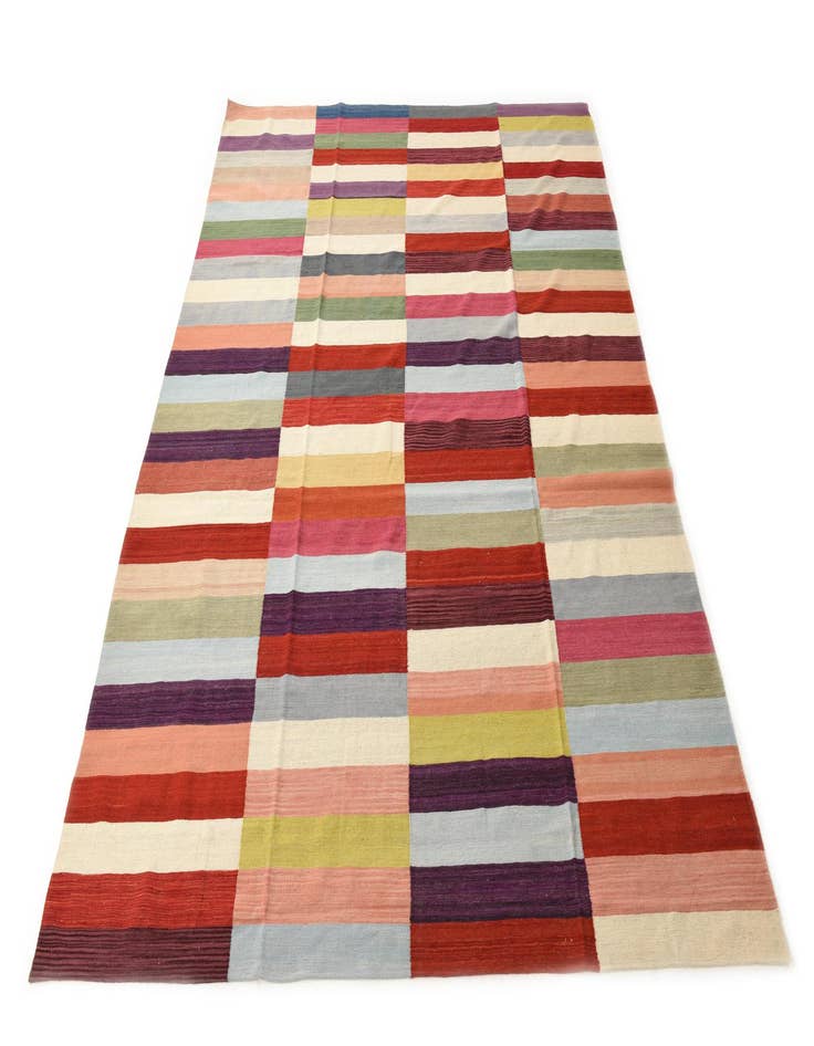 Detail image of  8' 7 x 11' 5  Hand Woven Kilim Modern Wool Rug