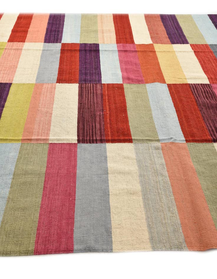 Detail image of  8' 7 x 11' 5  Hand Woven Kilim Modern Wool Rug