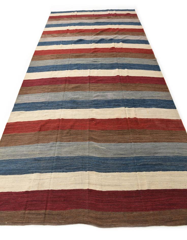 Detail image of  9' 8 x 13' 1  Hand Woven Kilim Modern Wool Rug