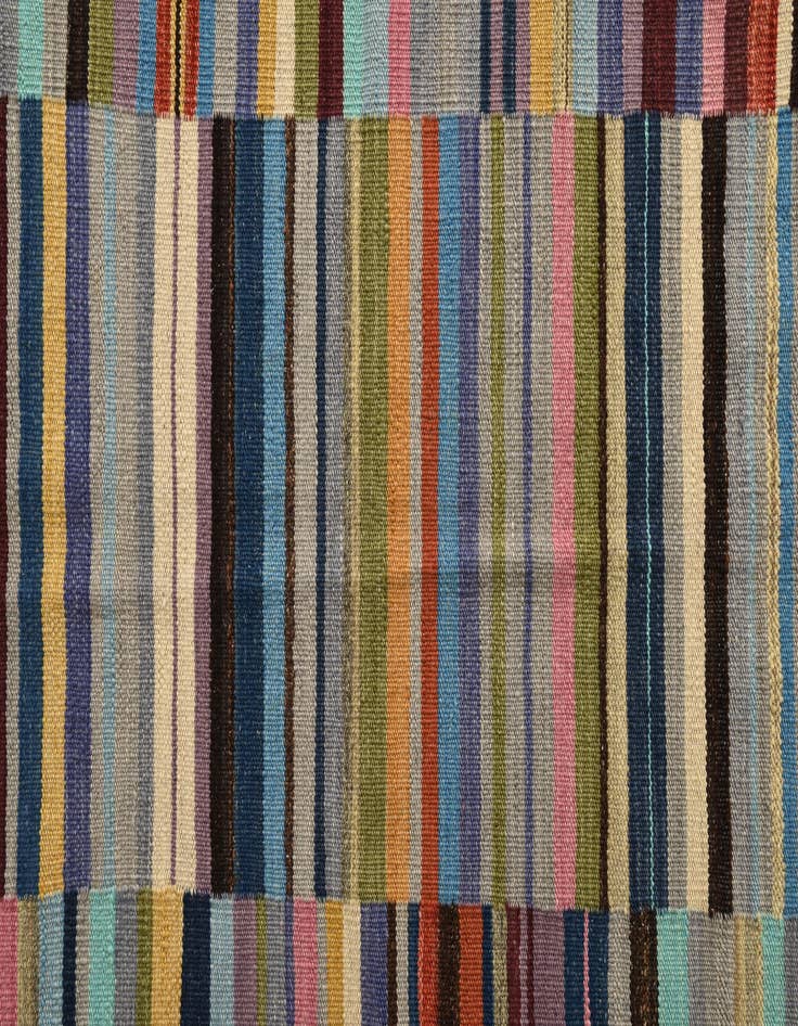 Detail image of  4' 7 x 6' 4  Hand Woven Kilim Modern Wool Rug