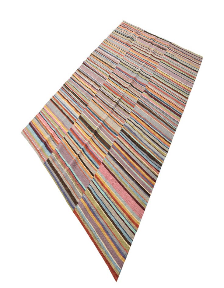 Detail image of  4' 7 x 6' 5  Hand Woven Kilim Modern Wool Rug