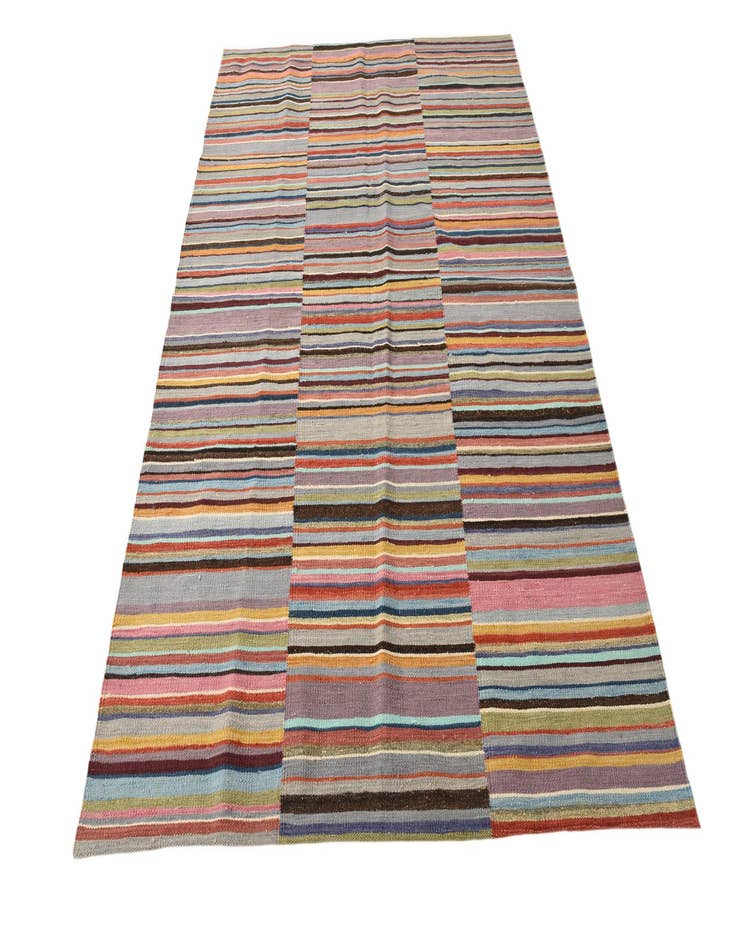 Detail image of  4' 7 x 6' 5  Hand Woven Kilim Modern Wool Rug