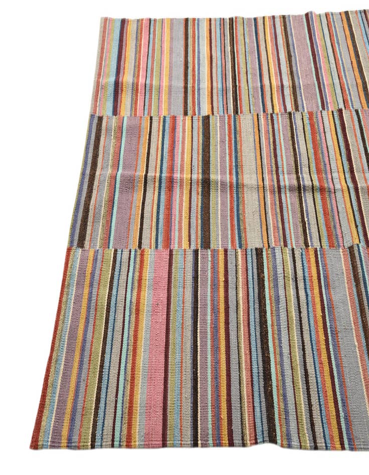 Detail image of  4' 7 x 6' 5  Hand Woven Kilim Modern Wool Rug