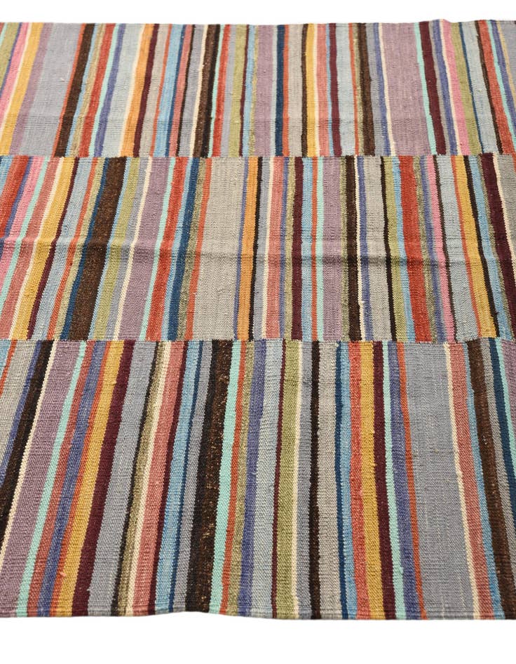 Detail image of  4' 7 x 6' 5  Hand Woven Kilim Modern Wool Rug