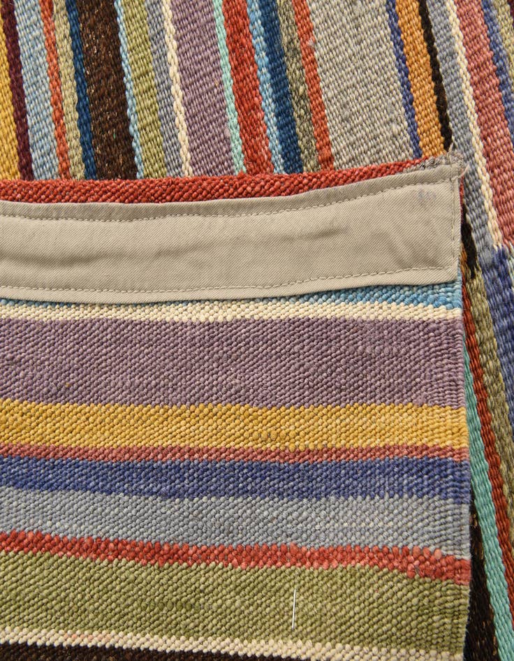 Detail image of  4' 7 x 6' 5  Hand Woven Kilim Modern Wool Rug