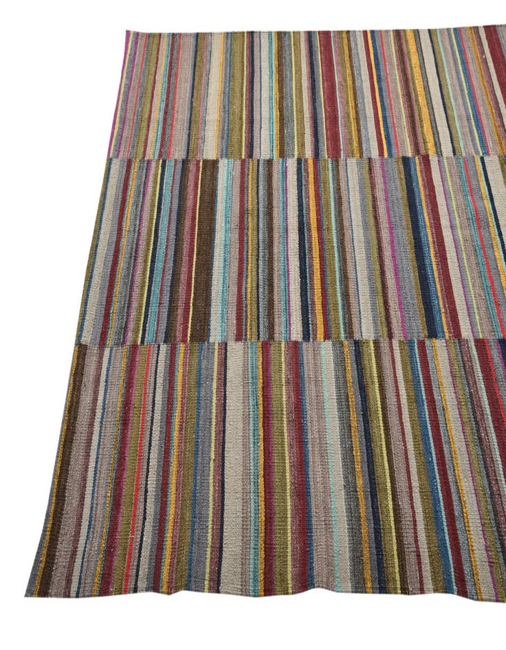 Detail image of  4' 9 x 6' 6  Hand Woven Kilim Modern Wool Rug