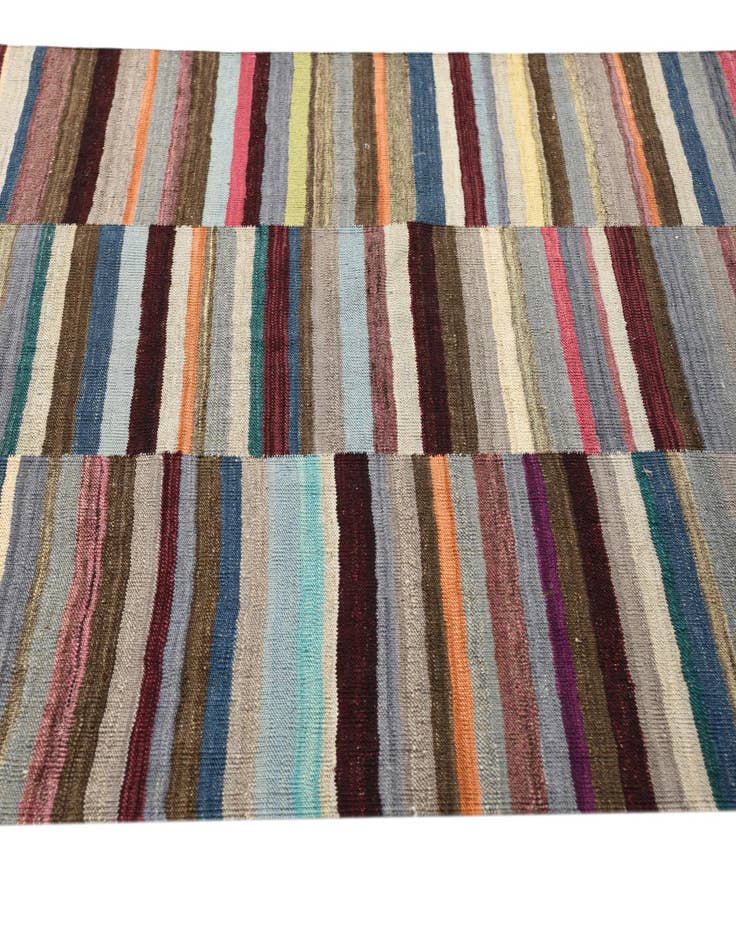 Detail image of 4' 8 x 6' 5 Hand Woven Kilim Modern Wool Rug