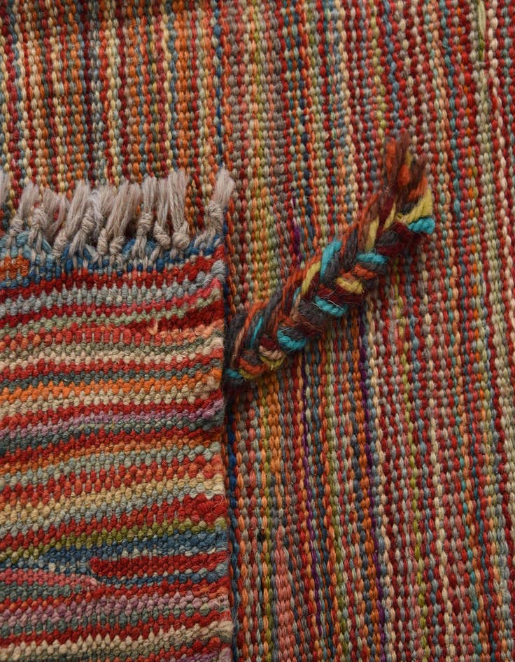 Detail image of  5' 8 x 8' 2  Hand Woven Kilim Modern Wool Rug