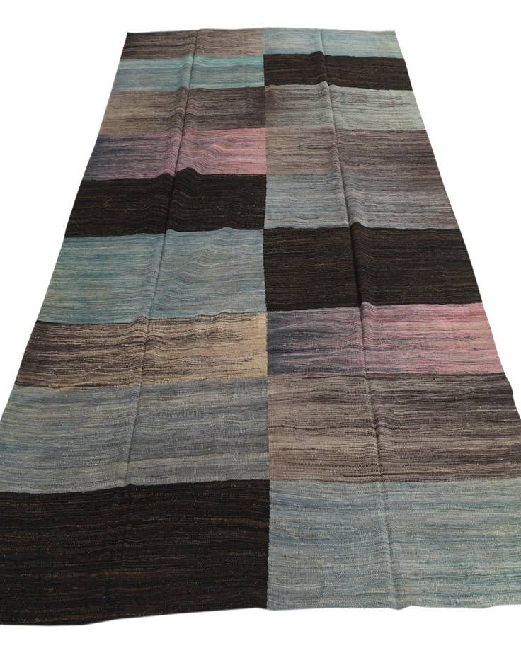 Detail image of  8' x 9' 7  Hand Woven Kilim Modern Wool Rug